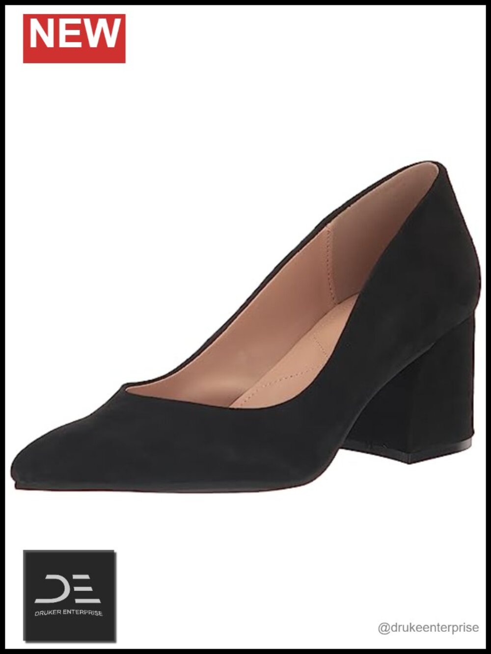 Suede Pointed Toe Slip-On Pumps with Memory Foam Heels